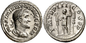 (236 d.C.). Maximino I. Denario. (Spink 8312) (S. 55) (RIC. 3). Bella. 3,37 g. EBC/EBC-.