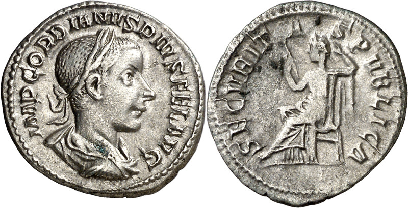 (241-242 d.C.). Gordiano III. Denario. (Spink 8682) (S. 340) (RIC. 130). 2,83 g....