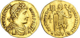 (364 d.C.). Valentiniano I. Antioquía. Sólido. (Spink 19264) (Co. 26) (RIC. 2b). 4,17 g. MBC+.