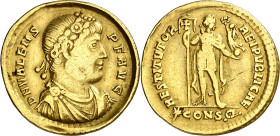 (366-367 d.C.). Valente. Constantinopla. Sólido. (Spink 19553) (Co. 34) (RIC. 25b). 4,24 g. MBC-.