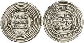 Califato Omeya de Damasco. AH 80. Abd al-Malik. Al-Basra. Dirhem. (S.Album 126) (Lavoix 176). Ex Áureo & Calicó 18/09/2014, nº 685. 2,77 g. MBC+.