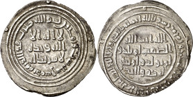 Califato Omeya de Damasco. AH 86. Al Walid. Damasco. Dirhem. (S.Album 126) (Lavoix 193). 2,48 g. EBC-.
