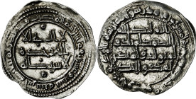 Emirato Independiente. AH 229. Abderrahman II. Al Andalus. Dirhem. (V. 190) (Fro. anv. 19, rev. 11). Ex Áureo & Calicó 29/04/2010, nº 2425. 2,70 g. MB...
