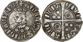 Alfons III (1327-1336). Barcelona. Croat. (Cru.V.S. 366.1) (Cru.C.G. 2184c). Flores de seis pétalos en el vestido. A y V latinas. Cospel levemente fal...