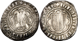 Frederic III de Sicília (1296-1337). Sicília. Pirral. (Cru.V.S. 564) (Cru.C.G. 2552) (MIR. 184). Oxidaciones en pequeñas zonas. Ex Áureo 23/01/2002, n...