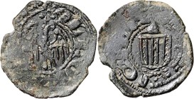 Alfons IV (1416-1458). Sicília. Diner. (Cru.V.S. 872 var) (Cru.C.G. 2919 var) (MIR. 227/2 var). BC+/MBC-.