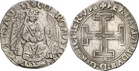 Ferran I de Nàpols (1458-1494). Nàpols. Coronat. (Cru.V.S. 1000) (Cru.C.G. 3407) (MIR. 66/2). Escasa. 3,90 g. MBC.
