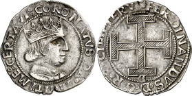 Ferran I de Nàpols (1458-1494). Nàpols. Coronat. (Cru.V.S. 1008) (Cru.C.G. 3419) (MIR. 68/2). Escasa. 3,96 g. MBC/MBC+.