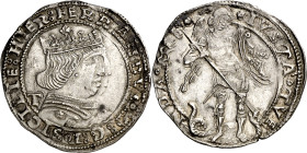Ferran I de Nàpols (1458-1494). Nàpols. Coronat. (Cru.V.S. 1022) (Cru.C.G. 3435) (MIR. 69/2). Ligera doble acuñación. Atractiva. Escasa así. 3,95 g. E...