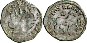 Ferran I de Nàpols (1458-1494). Àquila. Cavall. (Cru.V.S. 1081) (Cru.C.G. 3490) (MIR. 95). Impurezas en anverso. 1,70 g. MBC/MBC+.