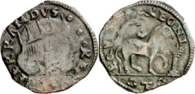 Ferran I de Nàpols (1458-1494). Bríndisi. Cavall. (Cru.V.S. 1084) (Cru.C.G. 3494) (MIR. 360). Escasa. 0,95 g. BC+/MBC-.