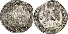 Alfons II de Nàpols (1494-1495). Nàpols. Coronat. (Cru.V.S. 1091) (Cru.C.G. 3506) (MIR. 89/1). Rara. 3,96 g. MBC.