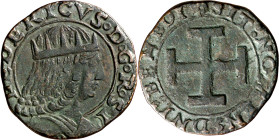 Frederic III de Nàpols (1496-1501). Nàpols. Sestí. (Cru.V.S. 1113) (Cru.C.G. 3530) (MIR. 109). Escasa. 1,59 g. MBC+.
