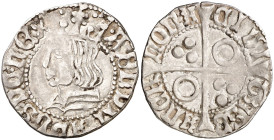 Ferran II (1479-1516). Barcelona. Croat. (Cru.V.S. 1139 var) (Cru.C.G. 3068a var). Ex Áureo 23/01/2019, nº 1268. 2,69 g. MBC-/MBC.