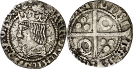 Ferran II (1479-1516). Barcelona. Croat. (AC. 60) (Cru.V.S. 1141) (Cru.C.G. 3070a). Ligeramente recortada. 2,27 g. MBC-.