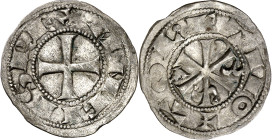 Alfonso VI (1073-1109). Toledo. Dinero. (AB. 5). Atractiva. 1,14 g. EBC-.