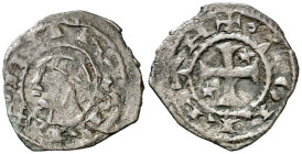 Alfonso VIII (1158-1214). Toledo. Óbolo. (AB. 26 var, de Alfonso I de Aragón) (M.M. A8:35.1 var). Ex Áureo 26/01/2000, nº 576. Escasa. 0,43 g. MBC-....