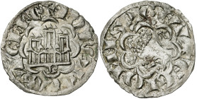 Alfonso X (1252-1284). Burgos. Blanca alfonsí. (AB. 263, como novén). Vellón rico. 0,91 g. MBC+.