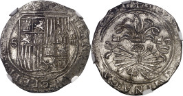 Reyes Católicos. Sevilla. 4 reales. (AC. 564). En cápsula de la NGC como MS61, nº 59111099-013. 13,92 g. EBC-.