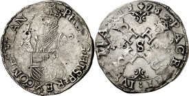 1578. Felipe II. Brujas. 1/2 escudo de los Estados. (Vti. 1138) (Vanhoudt 375.BG). Rara. 14,74 g. MBC-.
