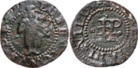 (s/d). Felipe III. Perpinyà. 1 diner. (AC. 47) (Cru.C.G. 3808). Sin A en reverso. Rara. 0,77 g. MBC-.