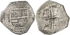 1615. Felipe III. Toledo. P. 4 reales. (AC. 849). La fecha empieza a las 10h del reloj. Ex Colección Isabel de Trastámara 15/12/2016, nº 653. Muy rara...