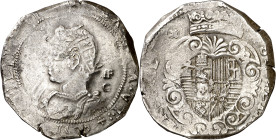 1609. Felipe III. Nápoles. IAF/G. 1/2 ducado. (Vti. 241) (MIR. 202/1). Acuñación floja. Rara. 15,04 g. BC+.