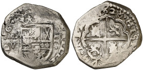 1628. Felipe IV. MD (Madrid). V. 2 reales. (Cal. 843). Ex Áureo 20/04/2005, nº 359. Ex Colección Isabel de Trastámara 25/05/2017, nº 296. Muy rara. 6,...