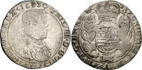 1650. Felipe IV. Amberes. 1/2 ducatón. (Vti. 872) (Vanhoudt 643.AN). Escasa. 16,15 g. BC+.