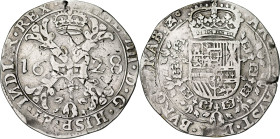 1628. Felipe IV. 1/2 patagón. Marca de ceca no visible. 13,59 g. BC+.