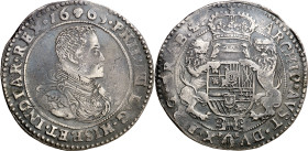 1665. Felipe IV. Bruselas. 1 ducatón. (Vti. 1320) (Vanhoudt 642.BS). 32,22 g. MBC/MBC+.