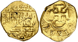 ¿Felipe IV?. Sevilla. 2 escudos. (AC. ¿tipo 338?). Acuñación descuidada. 6,76 g. BC+/MBC-.