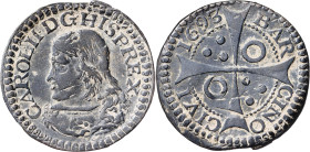 1693. Carlos II. Barcelona. 1 croat. (AC. 211). 2,52 g. MBC.