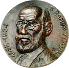 1934. Ramón y Cajal. Unifaz. Rara. Bronce. 561,50 g. Ø115 mm,. EBC.