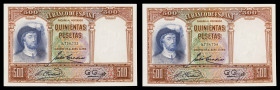 1931. 500 pesetas. (Ed. C12) (Ed. 361). 25 de abril, Elcano. Pareja correlativa. EBC+.