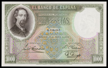 1931. 1000 pesetas. (Ed. C13) (Ed. 362). 25 de abril, Zorrilla. Apresto original. Buen ejemplar. Raro. S/C-.