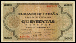 1938. Burgos. 500 pesetas. (Ed. D34) (Ed. 433). 20 de mayo. MBC-.