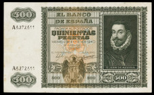 1940. 5000 pesetas. (Ed. D40) (Ed. 439). 9 de enero, Juan de Austria. Manchitas. Raro. MBC-.