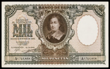 1940. 1000 pesetas. (Ed. D41) (Ed. 440). 9 de enero, Murillo. Dobleces. Raro. MBC.