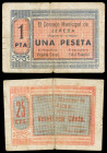 Jeresa (Valencia). Consejo Municipal. 25 céntimos y 1 peseta. (T. 869 y 870a) (KG. 428) (RGH. 3037 y 3038). 2 billetes, serie completa. El de 25 cénti...
