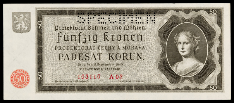 Bohemia & Moravia. 1940. Protectorado. 50 coronas. (Pick 5s). 12 de septiembre. ...