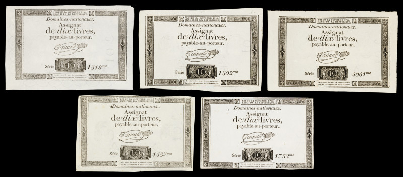 Francia. 1792. Dominio Nacional. Assignat de 10 libras. (Pick A66a). 24 de octub...