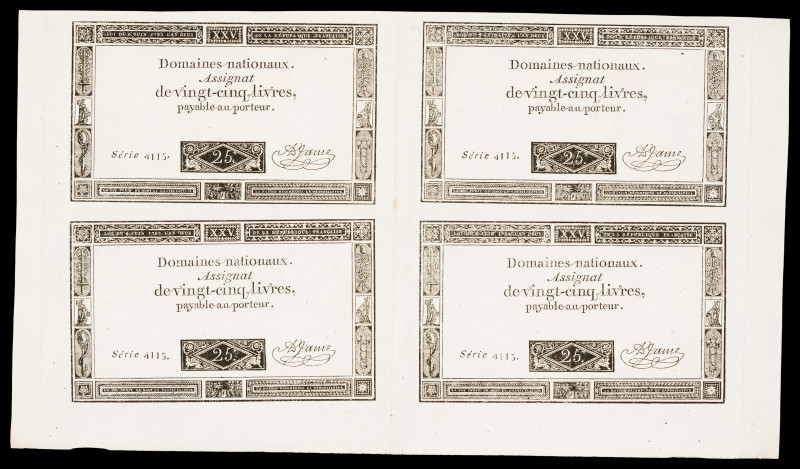 Francia. 1793. Dominio Nacional. Assignat de 25 libras. (Pick A71). 6 de junio. ...