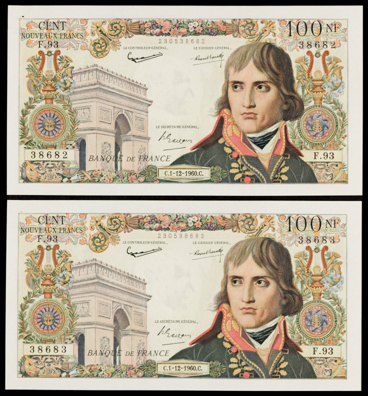 Francia. 1960. Banco de Francia. 100 francos nuevos. (Pick 144a). 1 de diciembre...