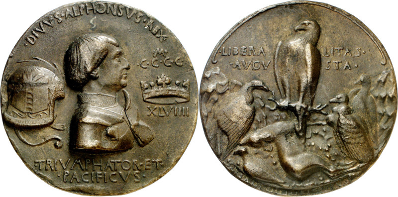 Italia. 1448. A Alfonso V de Aragón, rey de Nápoles y Sicilia. Medalla. (Amorós ...