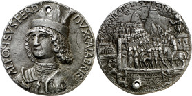 Italia. 1481. A Alfonso Fernando de Aragón, duque de Calabria. Medalla. (Amorós 14) (Armand I p. 48, nº 1) (Babelon p. 50, lám. VII-1) (Hill p. 193, n...