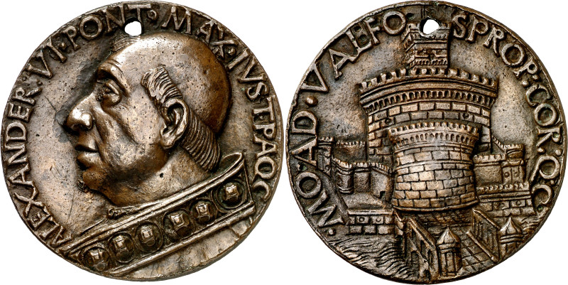 Italia. s/d (hacia 1495). A Rodrigo Borgia, Papa Alejandro VI. Medalla. (CNORP n...