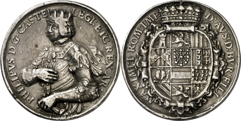 s/d (hacia 1506). Felipe el Hermoso. Medalla. (Habich 2041). Rarísima. Plata fun...