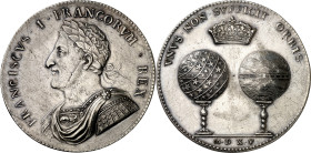 Francia. 1515. Francisco I. El Concordato de Bolonia. Medalla. (Jones I, nº 103d). Acuñación posterior. Rayitas. Rara. Plata. 49,60 g. Ø53 mm. EBC....