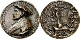 s/d (hacia 1525). A Antonio Leiva. Medalla. (Armand II p. 186, nº 5) (V.Q. 13504) (Van Mieris II p. 297). Bronce fundido. 30,95 g. Ø44 mm. MBC+.